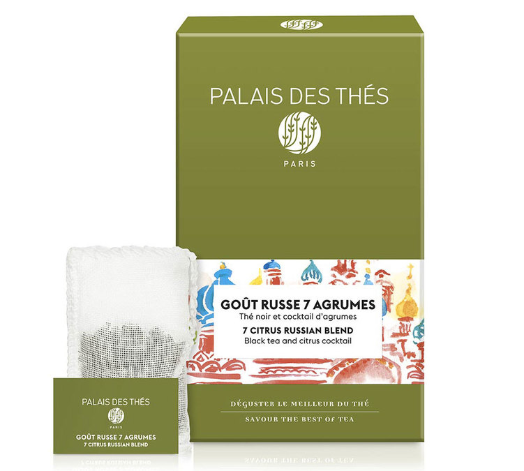 Té Negro Sabor Ruso, 7 Cítricos – 20 bolsitas – PALAIS DES THÉS