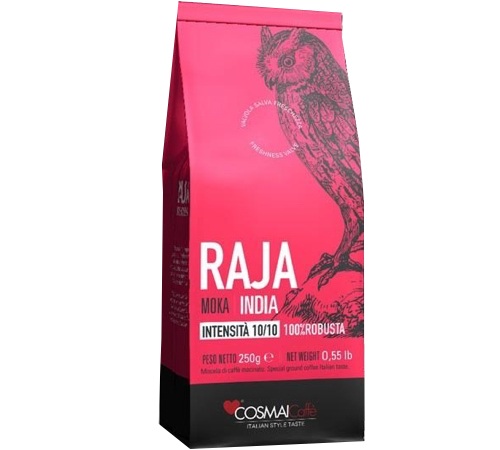 250 γρ. – Αλεσμένος καφές – Ινδία, ποικιλία Raja, 100% Robusta – COSMAI CAFFÈ