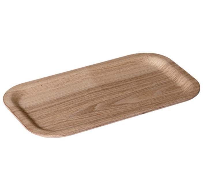Rechteckiges Tablett aus Weide, rutschfest, 22 x 12 cm, Kinto.