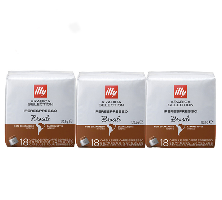 54 cápsulas Illy Iperespresso, mistura Arábica, seleção Brasil – Illy