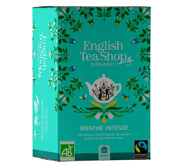 Infusion Menthe Intense Bio & Equitable - 20 sachets plats - FAIRTRADE - ENGLISH TEA SHOP