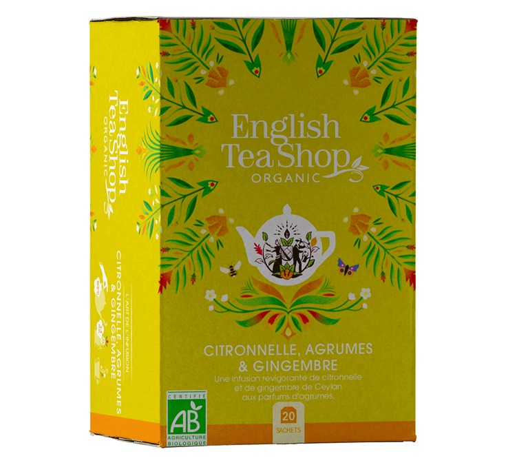 Bio-Tee-Mischung aus Zitronengras, Ingwer und Zitrusfrüchten – 20 Teebeutel – ENGLISH TEA SHOP