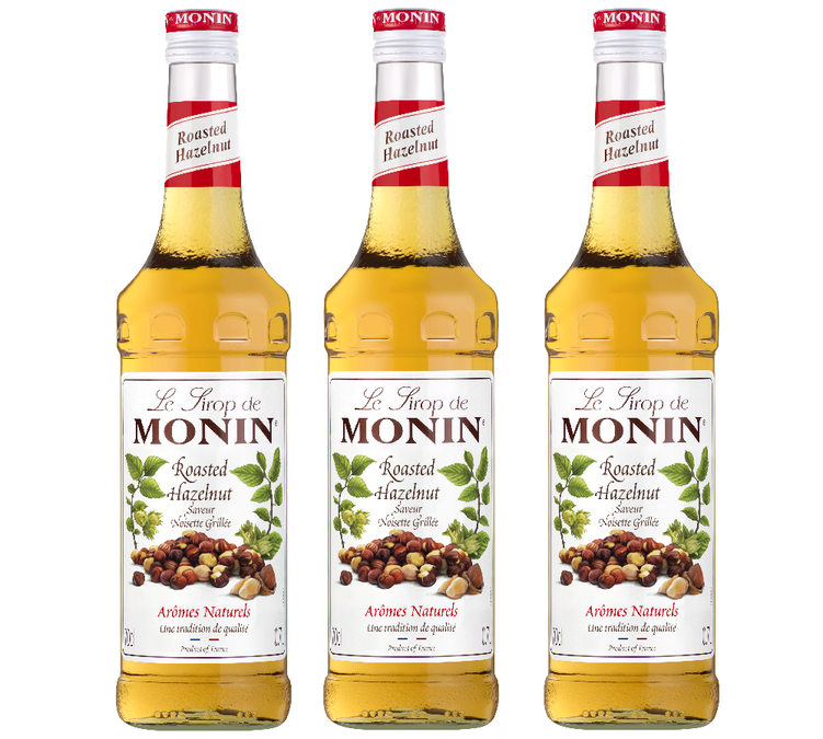 Gerösteter Haselnuss-Sirup für den professionellen Gebrauch, 3 x 70 cl – MONIN.