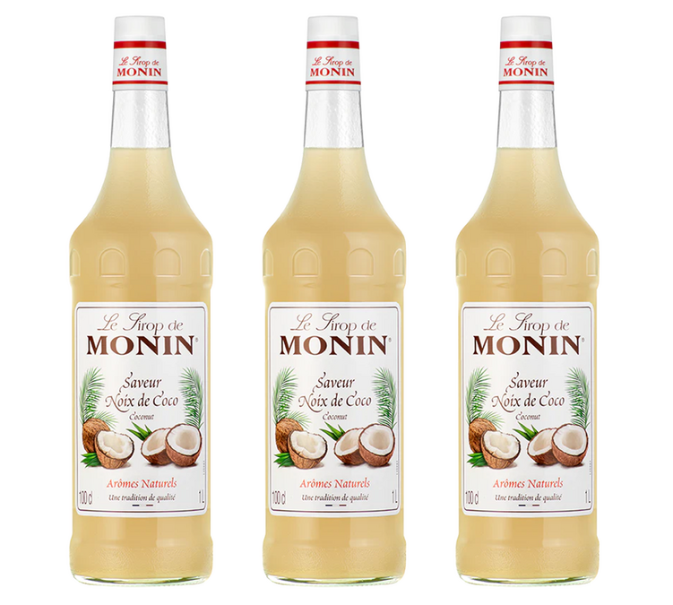 Jarabe de coco para uso profesional, 3 botellas de 1 litro – MONIN.