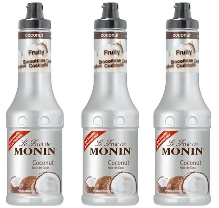 Conjunto de 3 purés de fruta da Monin – Coco – 3 x 50 cl.