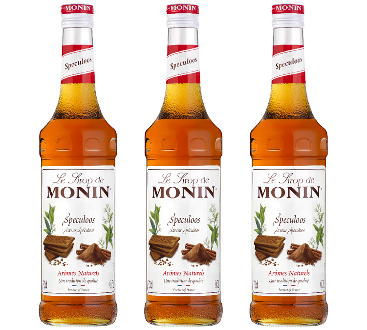 MONIN – Fűszeres keksz ízű szirup, 3 x 70 cl, professzionális felhasználásra.