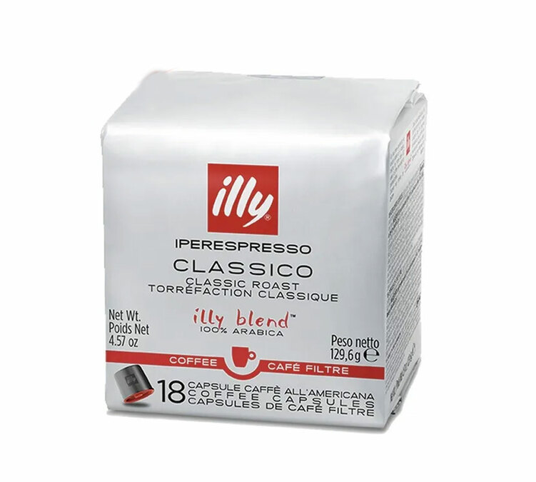18 Iperespresso-capsules voor filterkoffie, Classico-blend – Illy.