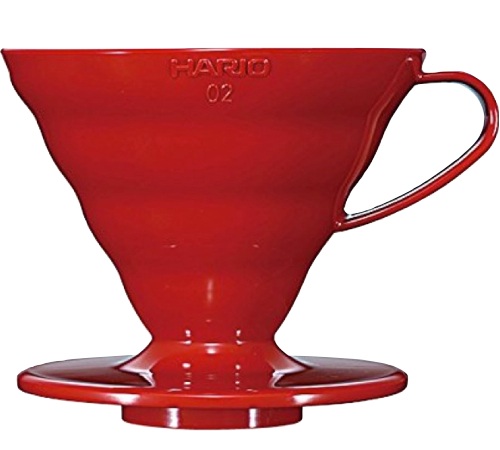 Preparatore per caffè filtro HARIO V60 VDC-02, colore rosso, per 2-4 tazze.