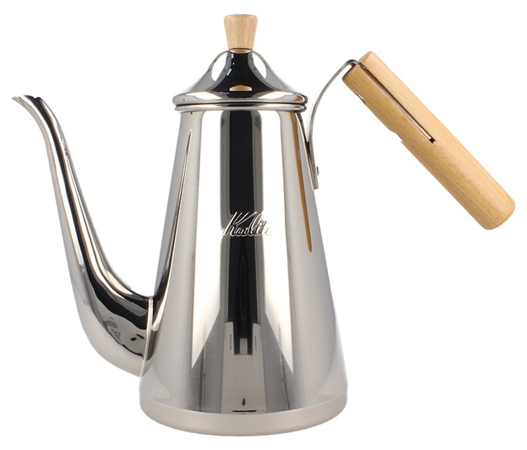 Traditioneller Kalita Drip Pot aus Edelstahl, 0,7 l, 700 SSW, mit Schwanenhalsauslauf.