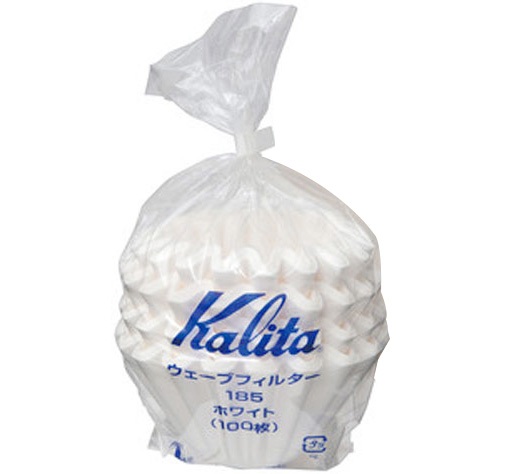 Filtros de papel branco para Kalita Wave KWF-185, embalagem com 100 unidades.