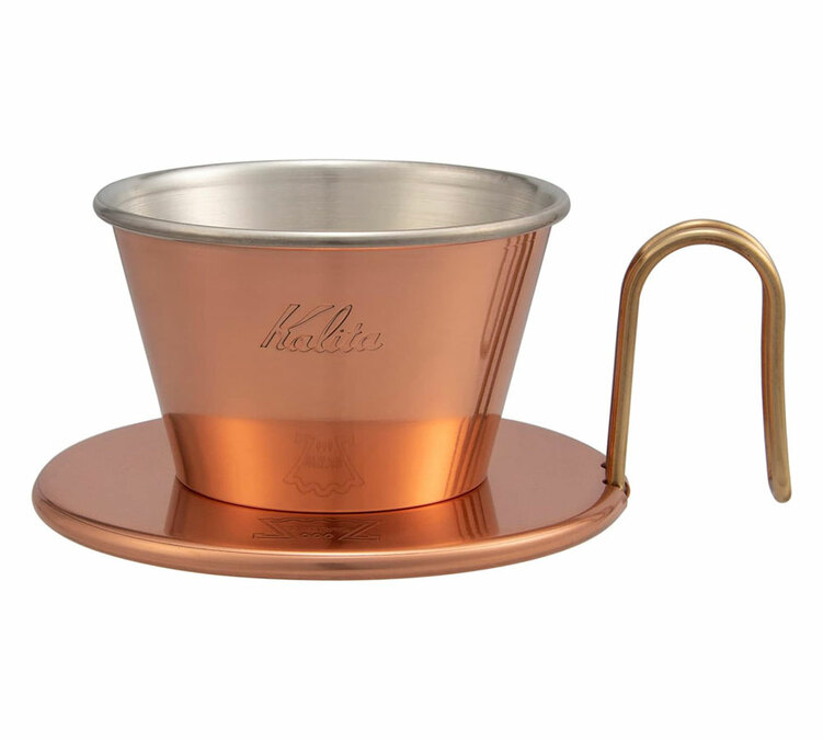 Preparador de café KALITA Wave Tsubame WDC-155 em cobre, para 1 a 2 chávenas.