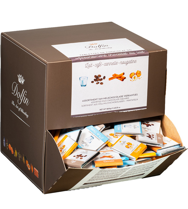 Sortiment Milchschokolade, 4 Geschmacksrichtungen – lose, 1800 g – DOLFIN