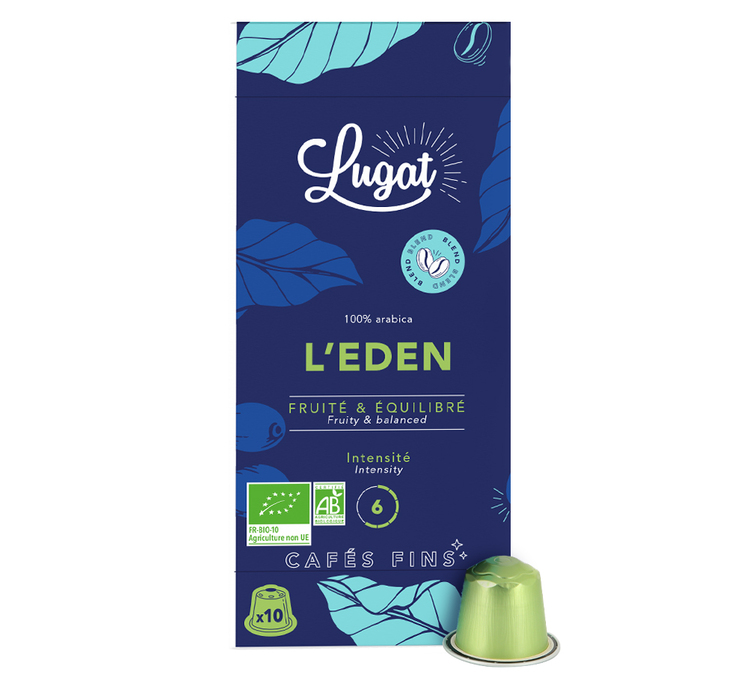 10 kapsułek kompatybilnych z systemem Nespresso* Original, L'Eden bio – LUGAT.