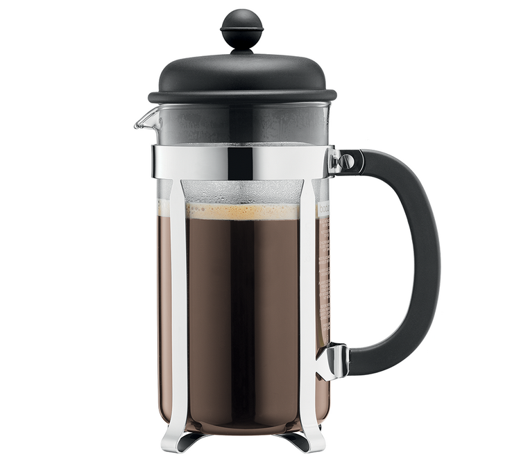 Cafeteira de pistão Caffettiera preta – para 8 chávenas / 1 litro – BODUM