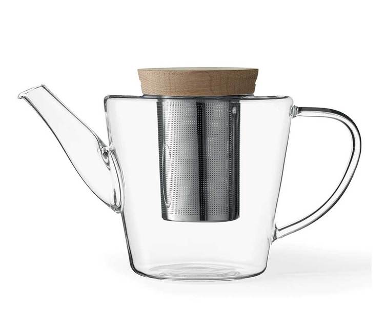 Staklena čajnica s drvenim poklopcem, 500 ml, Viva Scandinavia, model „Infusion”.