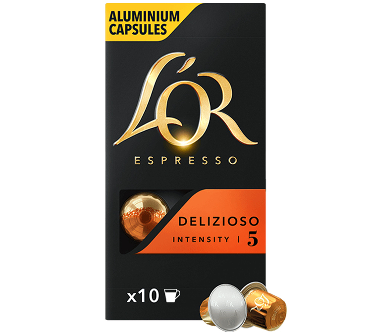 10 kapsułek kompatybilnych z systemem Nespresso* Original, smak Delizioso – L’OR ESPRESSO.
