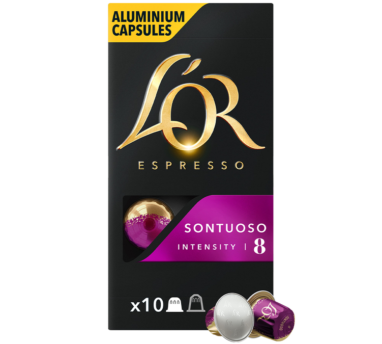 10 kapsułek kompatybilnych z systemem Nespresso* Original, smak Sontuoso – L'OR ESPRESSO.