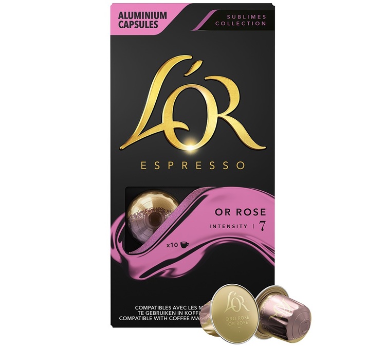 10 kapsler, kompatible med Nespresso* Original, smak: Or Rose – L’OR ESPRESSO