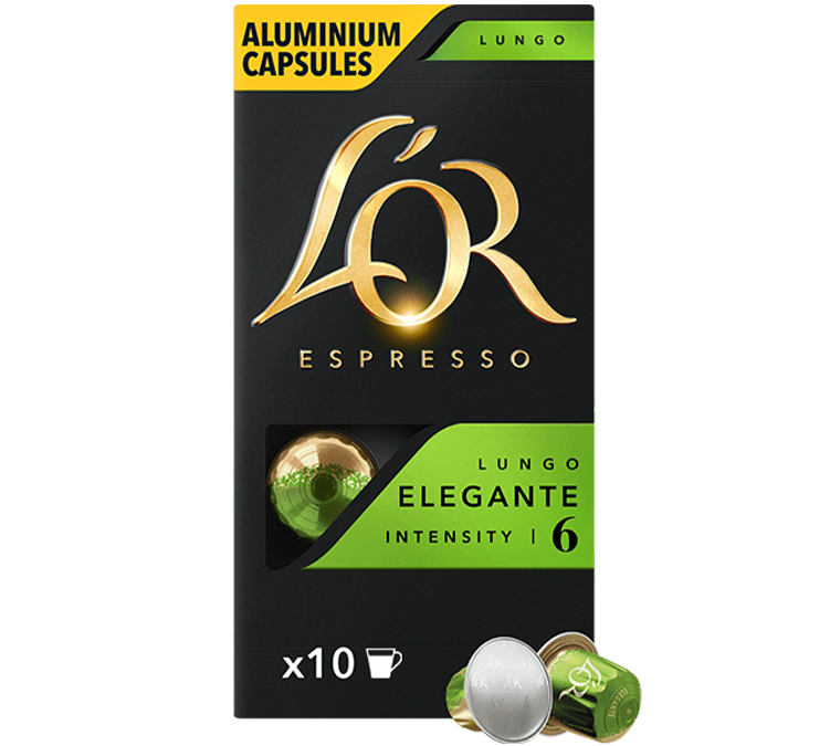 10 κάψουλες, συμβατές με τη μηχανή Nespresso* Original Lungo Elegante – L'OR ESPRESSO