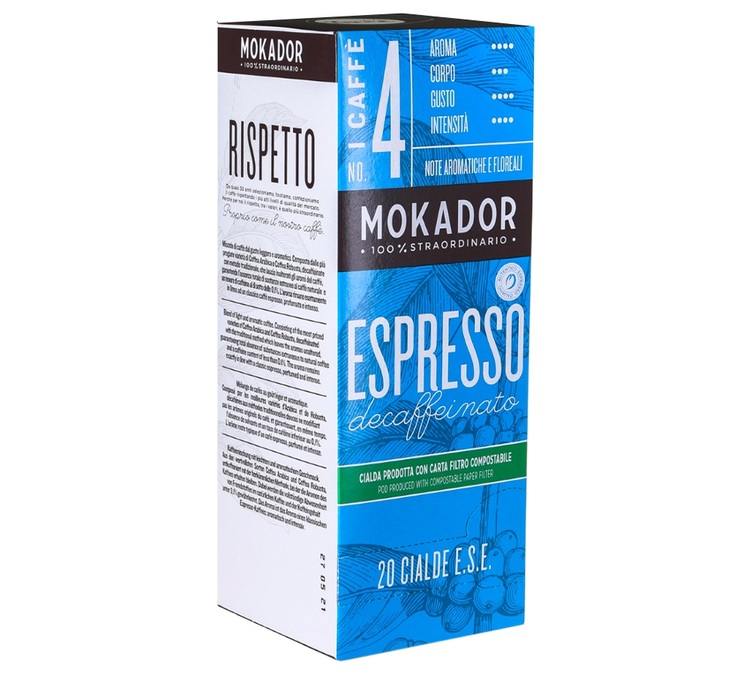 20 decaffeinated ESE pods - MOKADOR CASTELLARI