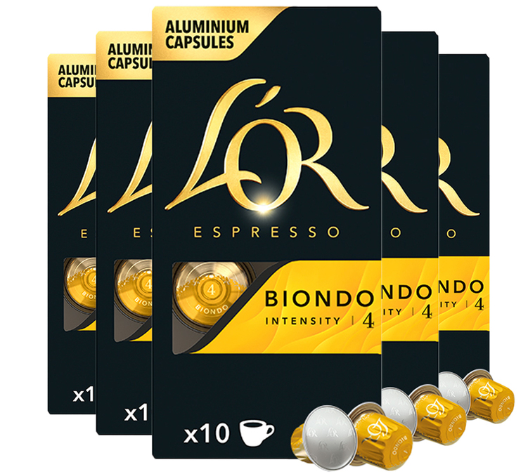 50 cápsulas compatíveis com Nespresso® Biondo – L'Or Espresso