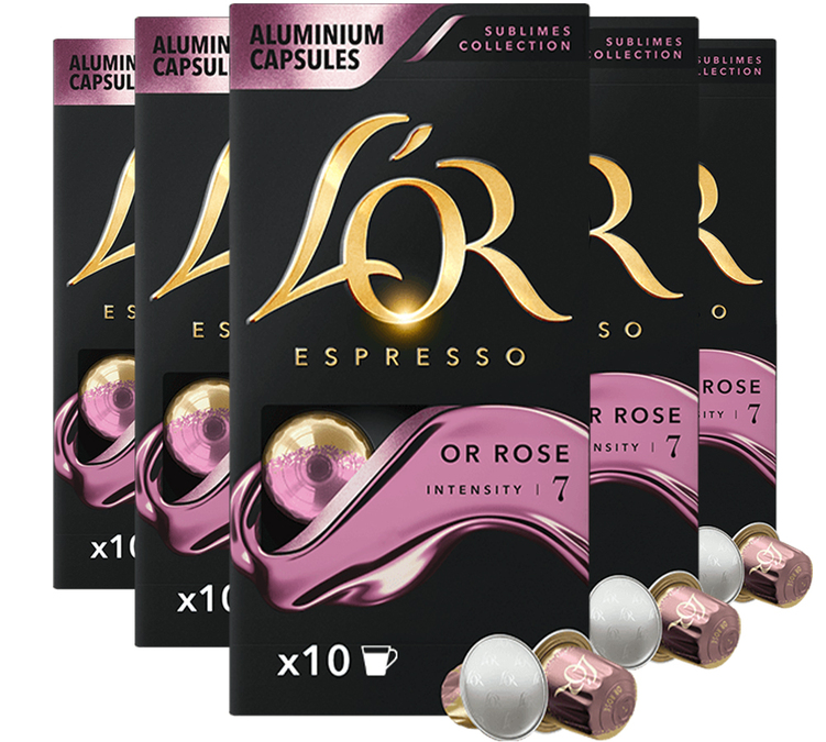 50 κάψουλες, συμβατές με τις μηχανές Nespresso* Original, γεύση Rose - L'OR ESPRESSO