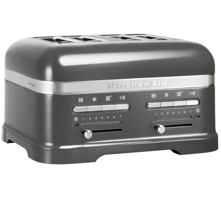 Τοστιέρα KitchenAid 5KMT4205EMS Artisan, για 4 φέτες, χρώματος γκρι ασημί.