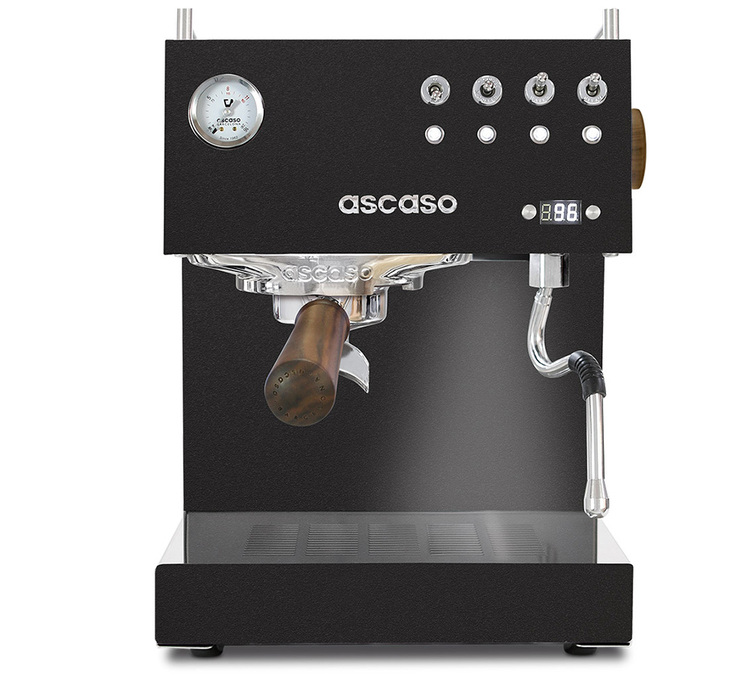 Espressomaschine ASCASO Steel Uno PID, schwarz, mit Holzausführung