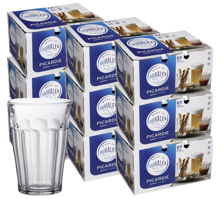 54 szklanki Picardie, pojemność 50 cl, model Maxilot – Duralex