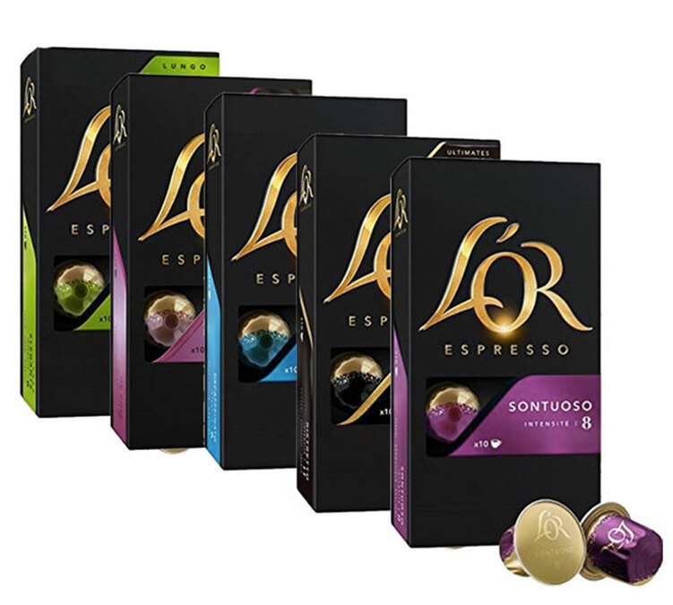 Discovery pack of 50 capsules compatible with Nespresso* Original and L'Or Barista