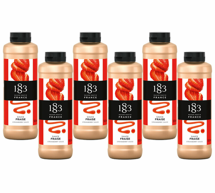 Lot de 6 Sauces Topping 1883 Routin - Fraise - 6 x 500 ml