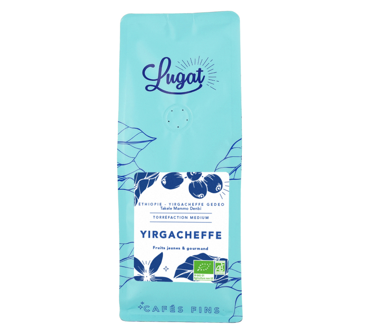 250 g – hele kaffebønner – Etiopia Yirgacheffe, økologisk – LUGAT
