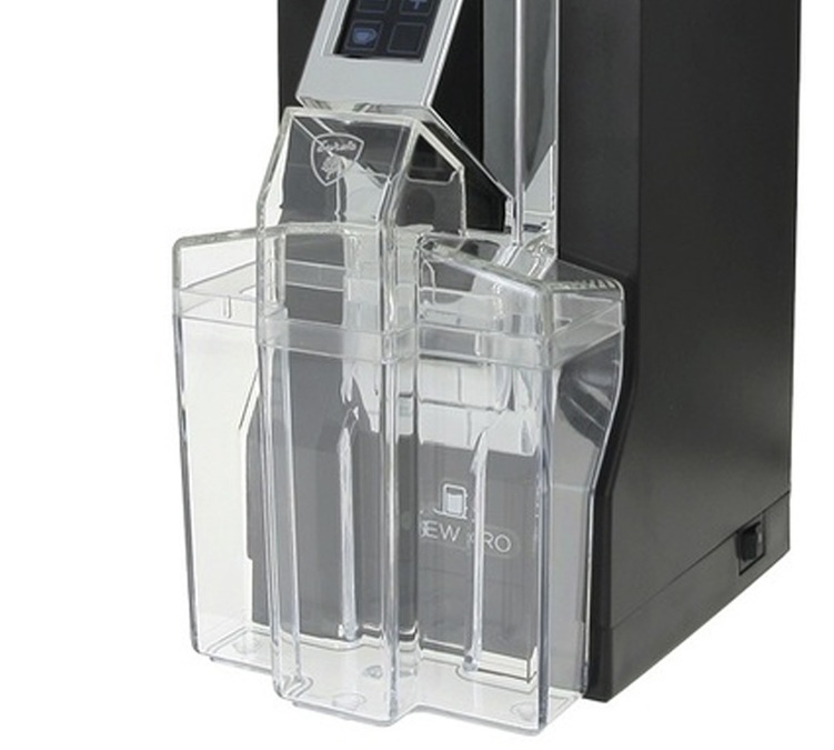 Transparenter Behälter für Kaffeepulver von Eureka.