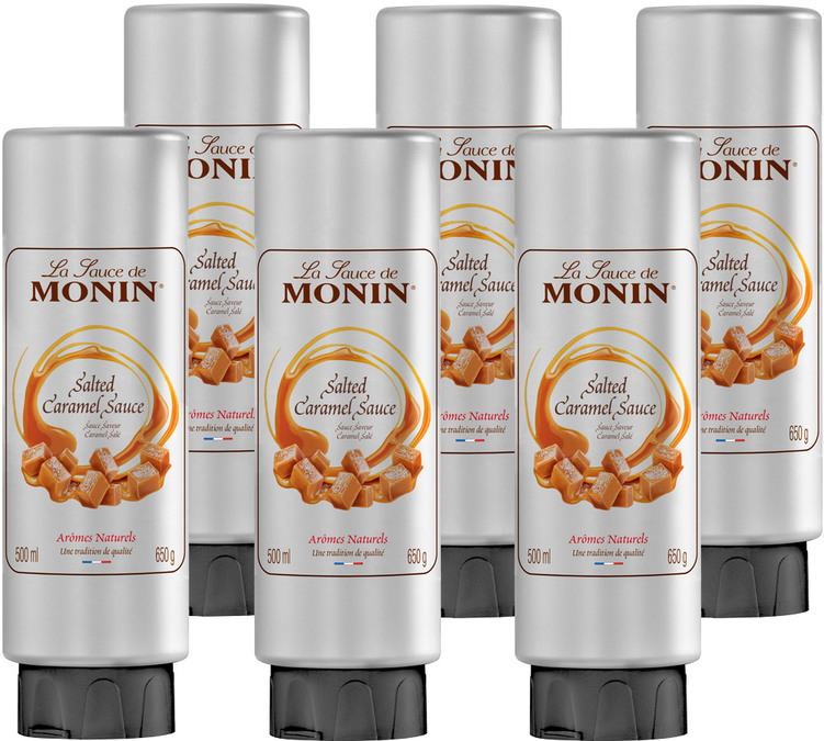 Lot de 6 Sauces Topping Monin - Caramel Salé - 6 x 500 ml