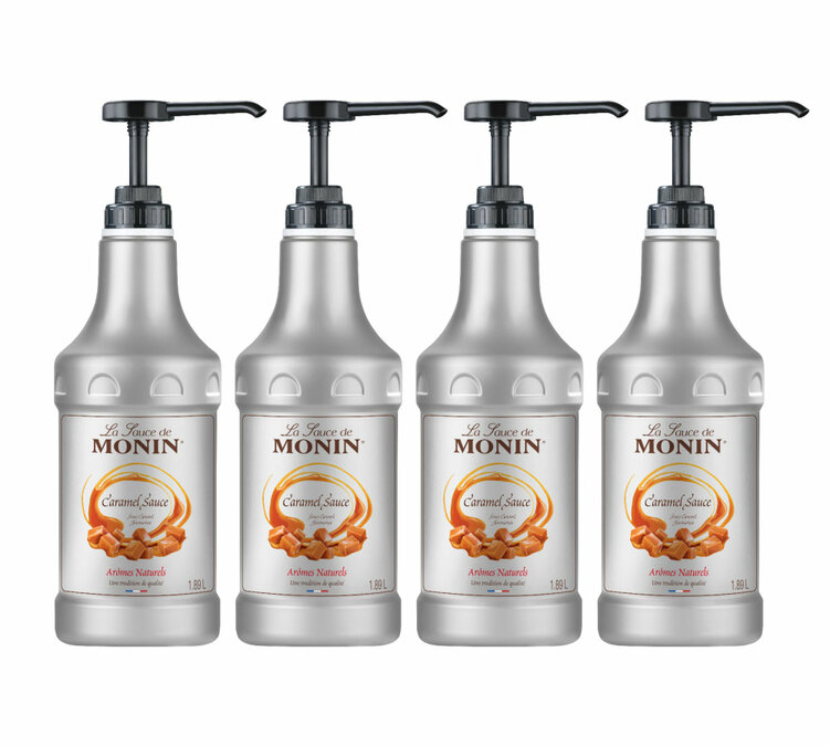 Lot de 4 Sauces Topping Monin - Caramel - 4 x 1.89 L