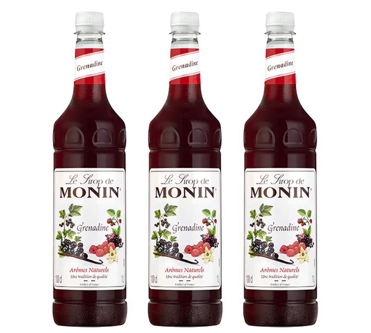Grenadine-siroop voor professioneel gebruik – plastic fles – 3 x 1 liter – MONIN