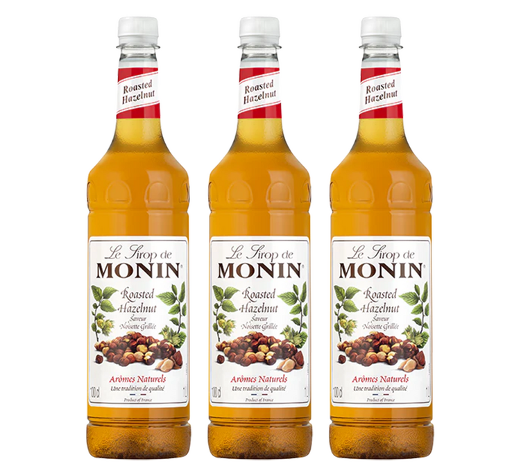 Roasted Hazelnut flavor syrup Plastic bottle for professionals 3 x 1L - MONIN