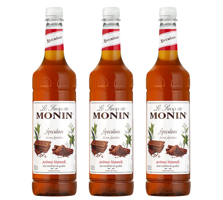 Syrop o smaku piernikowym Speculoos, plastikowa butelka, opakowanie dla profesjonalistów, 3 x 1 l – MONIN.