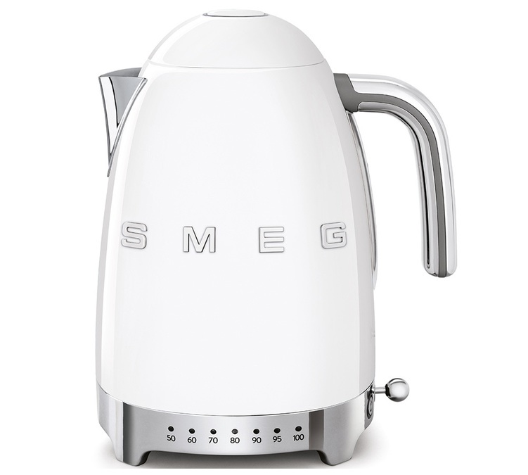 SMEG vattenkokare KLF04WHEU, vit – justerbar temperatur, 1,7 liter.
