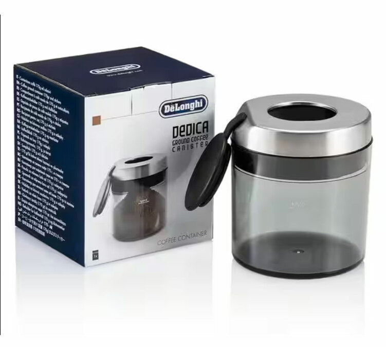„DELONGHI“ kavamalės talpa maltiems kavos pupelėms, skirta „Dedica“ serijos kavamalėms.