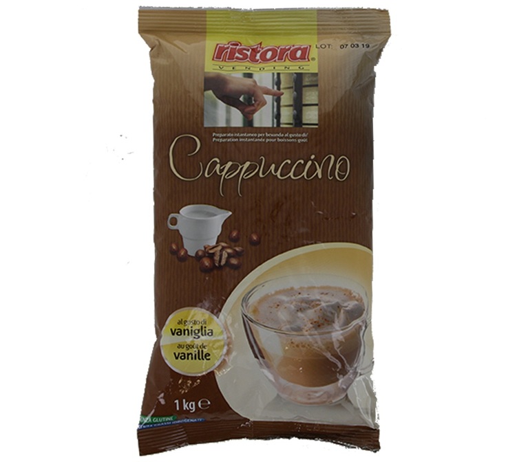 Snabbkaffe cappuccino med vaniljsmak, glutenfritt, 1 kg – Ristora