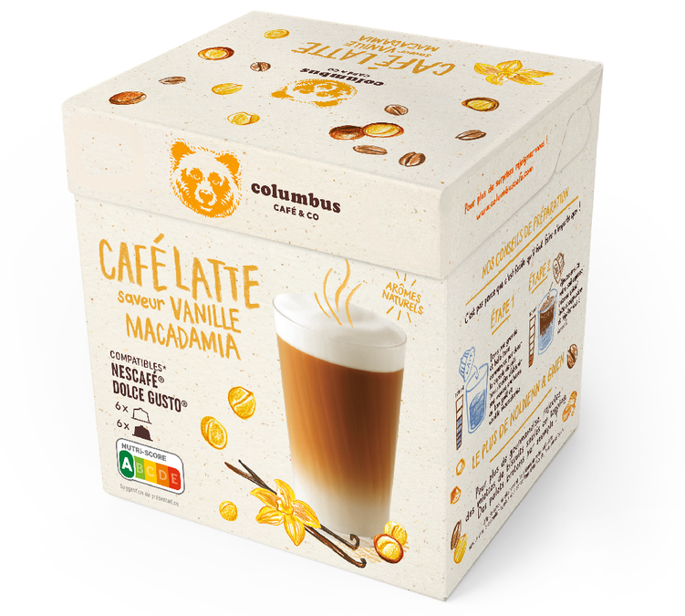 12 kapsula, kompatibilne s Nescafé* Dolce Gusto* uređajem, okus vanilija-makadamija – COLUMBUS