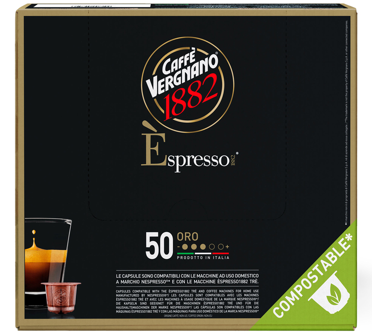 50 capsules compatible with Nespresso* Original Espresso Oro - CAFFE VERGNANO