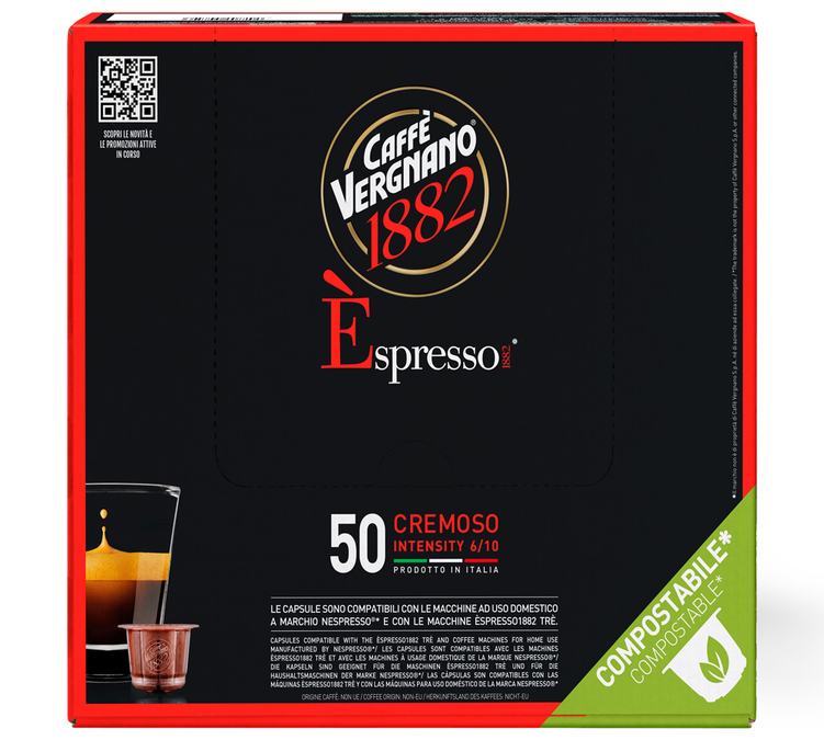 50 capsule compatibili con Nespresso* Original, gusto Cremoso - CAFFE VERGNANO