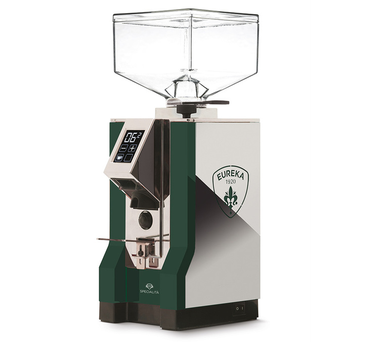 Espressokvarn EUREKA Mignon Specialità Silent Range, grön och kromfärgad