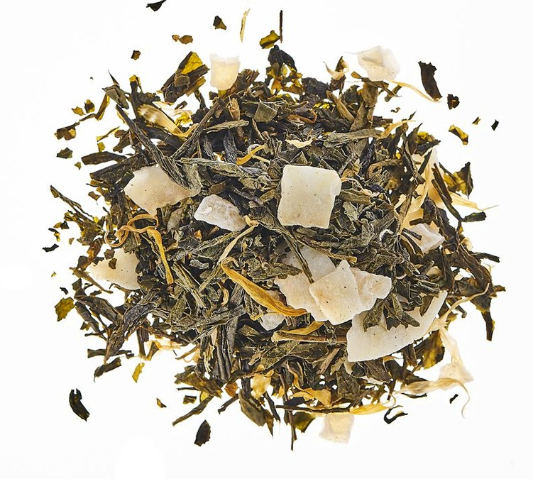 Groene thee met kokosnoot, losgewicht, 100 g - COMPTOIR FRANÇAIS DU THÉ