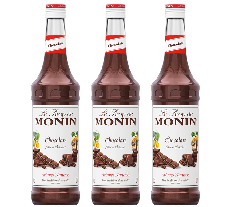 Sciroppo al cioccolato per uso professionale, confezione da 3 bottiglie da 70 cl - MONIN.
