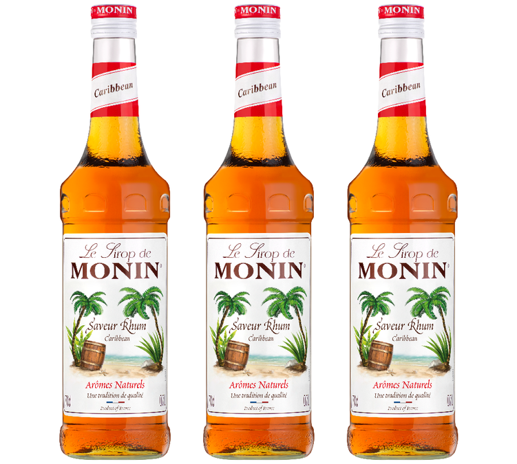 Jarabe con sabor a ron para profesionales - 3 botellas de 70 cl - MONIN