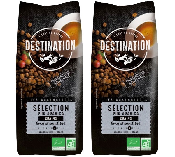 2 x 1 kg - Caffè in grani - Selezione 100% Arabica Bio - DESTINATION