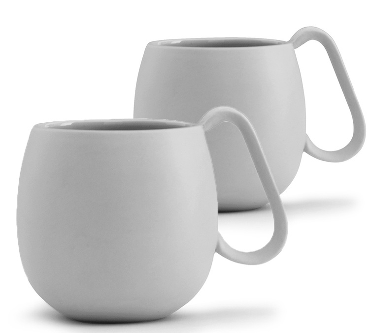 Комплект от 2 порцеланови чаши Light Grey Nina 28cl - Viva Scandinavia